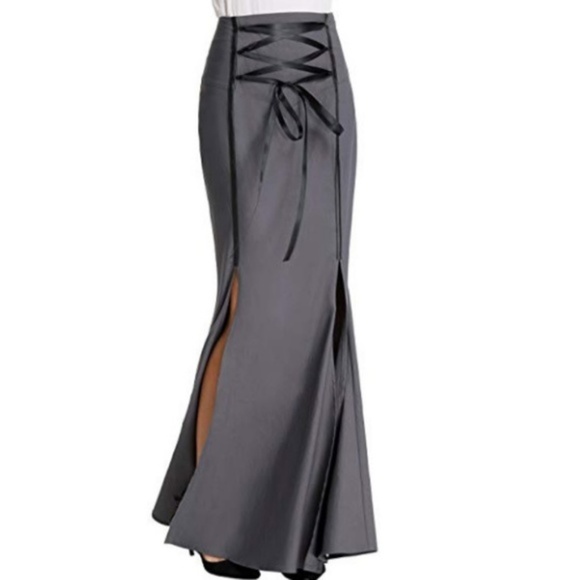 Dresses & Skirts - Victorian High Waist Gray Steampunk Mermaid Skirt